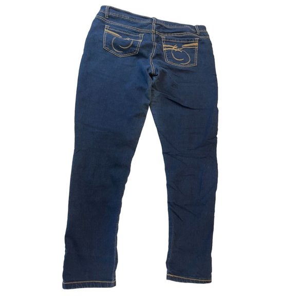 Bongo Womens Jeans Tapered Leg Mid Rise Stretch Five Design Pockets Blue Size 13 - Picture 2 of 10